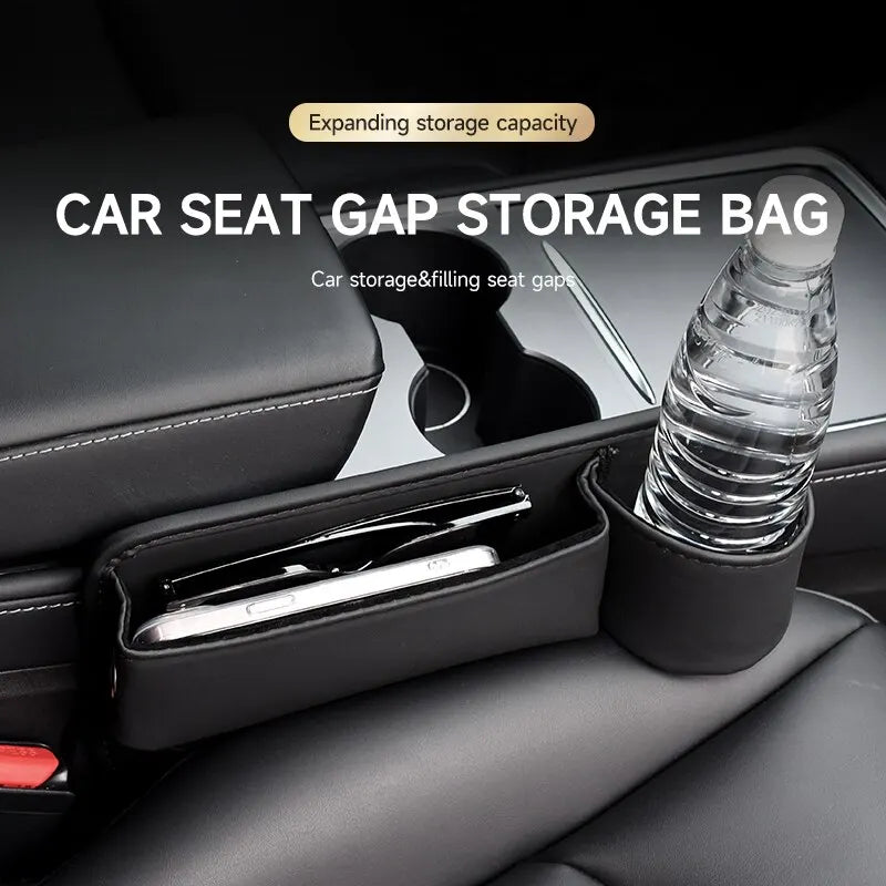 Car Seat Gap Bag Case PU Leather Storage Bag for Auto Console Side Seat Plug Filler Organizer Car Crevice Stowing Tidying Pocket